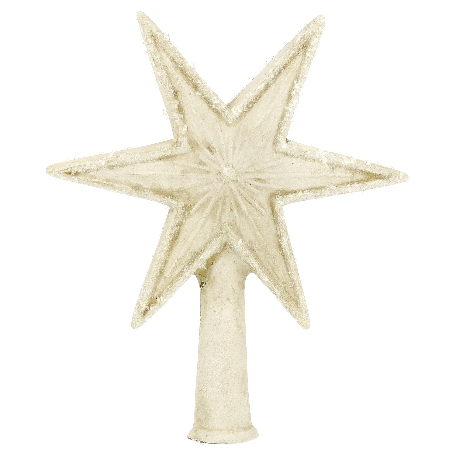 Weihnachtsbaum-Spitze, Stern in Creme, 6 Zacken