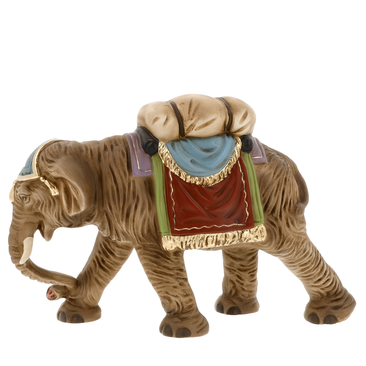 Elefant mit Gepäck, zu 11 - 12cm Marolin Krippenfiguren - made in Germany