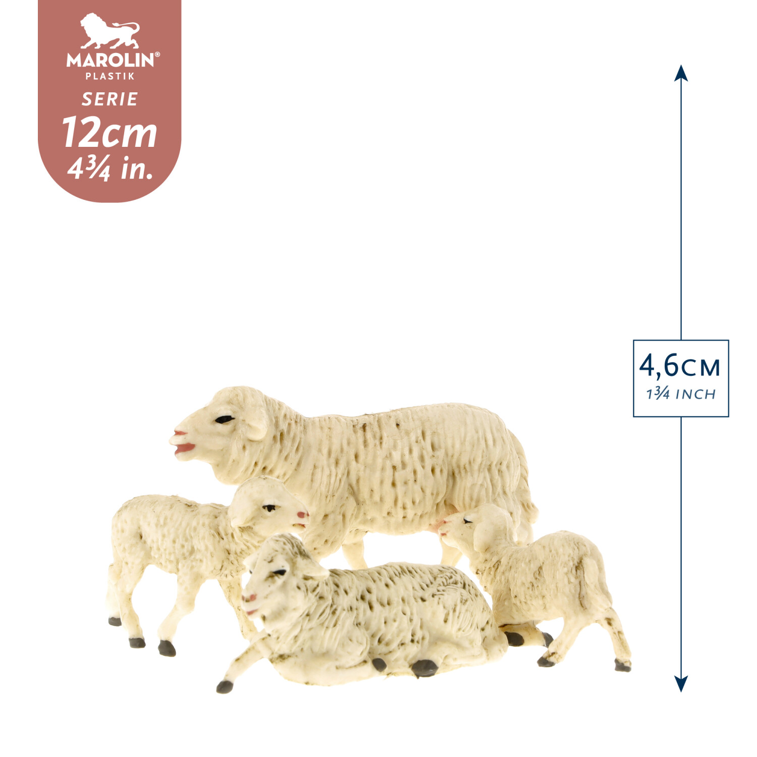 Ewe with lambs - Marolin Plastik - Resin Nativity figure - made in Germany
