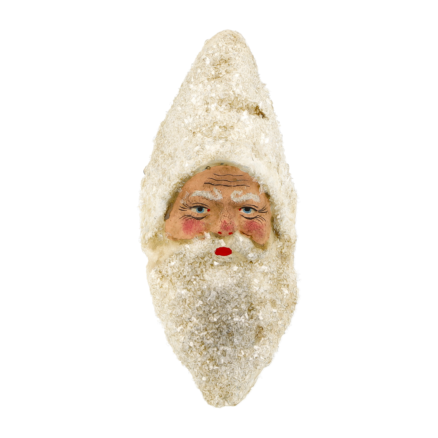 Großer Weihnachtsmannkopf mit Glitter, antikweiß | 4