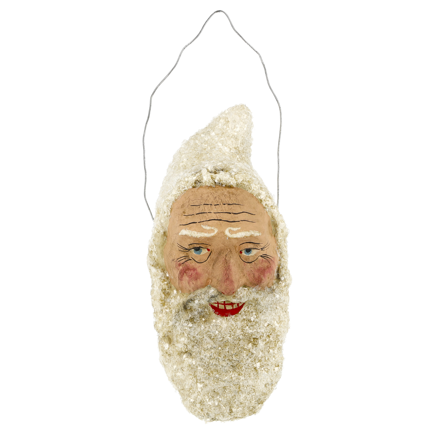 Handgemachter Weihnachtsmann-Kopf als Baumschmuck