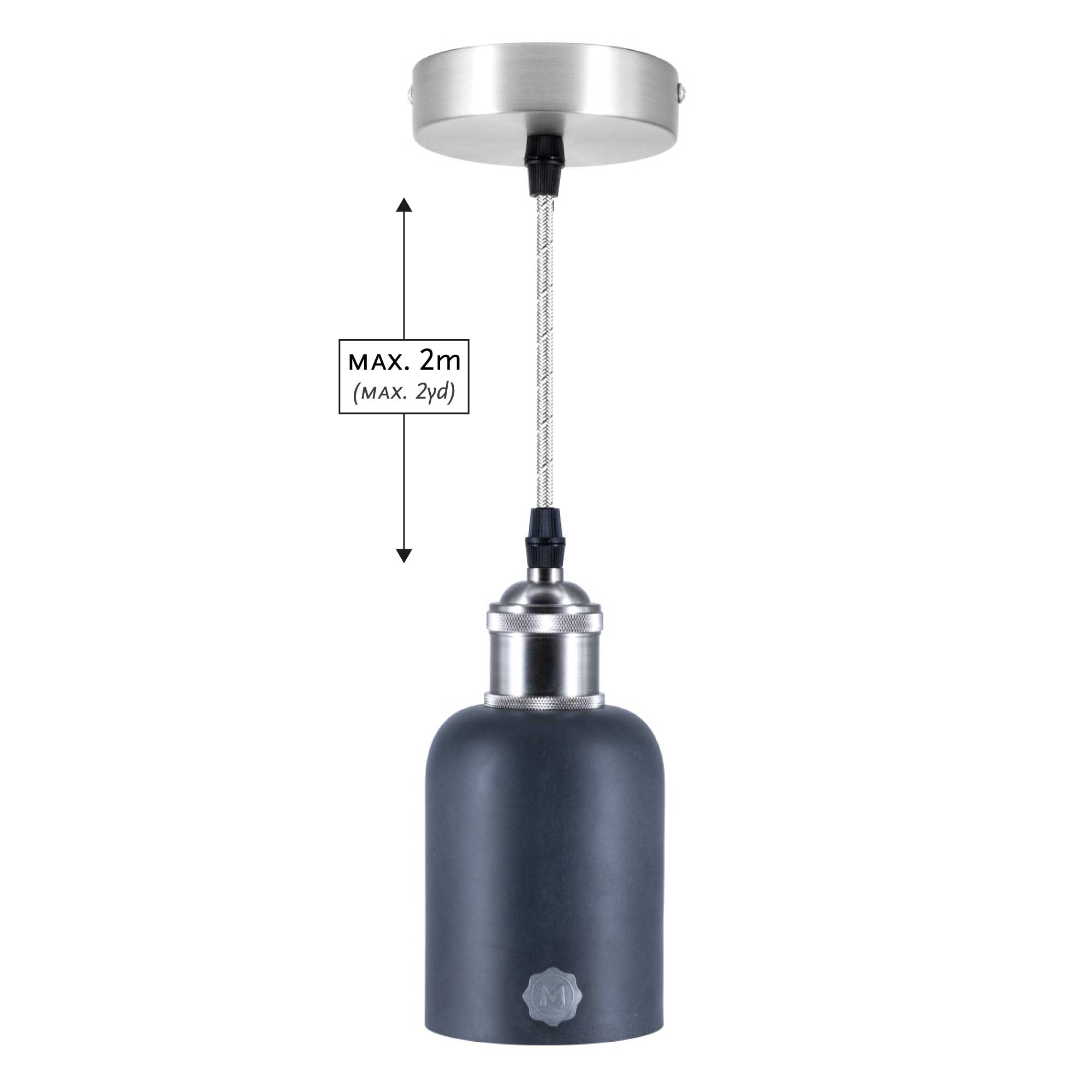 Pendulum lamp "Tube", slate colored