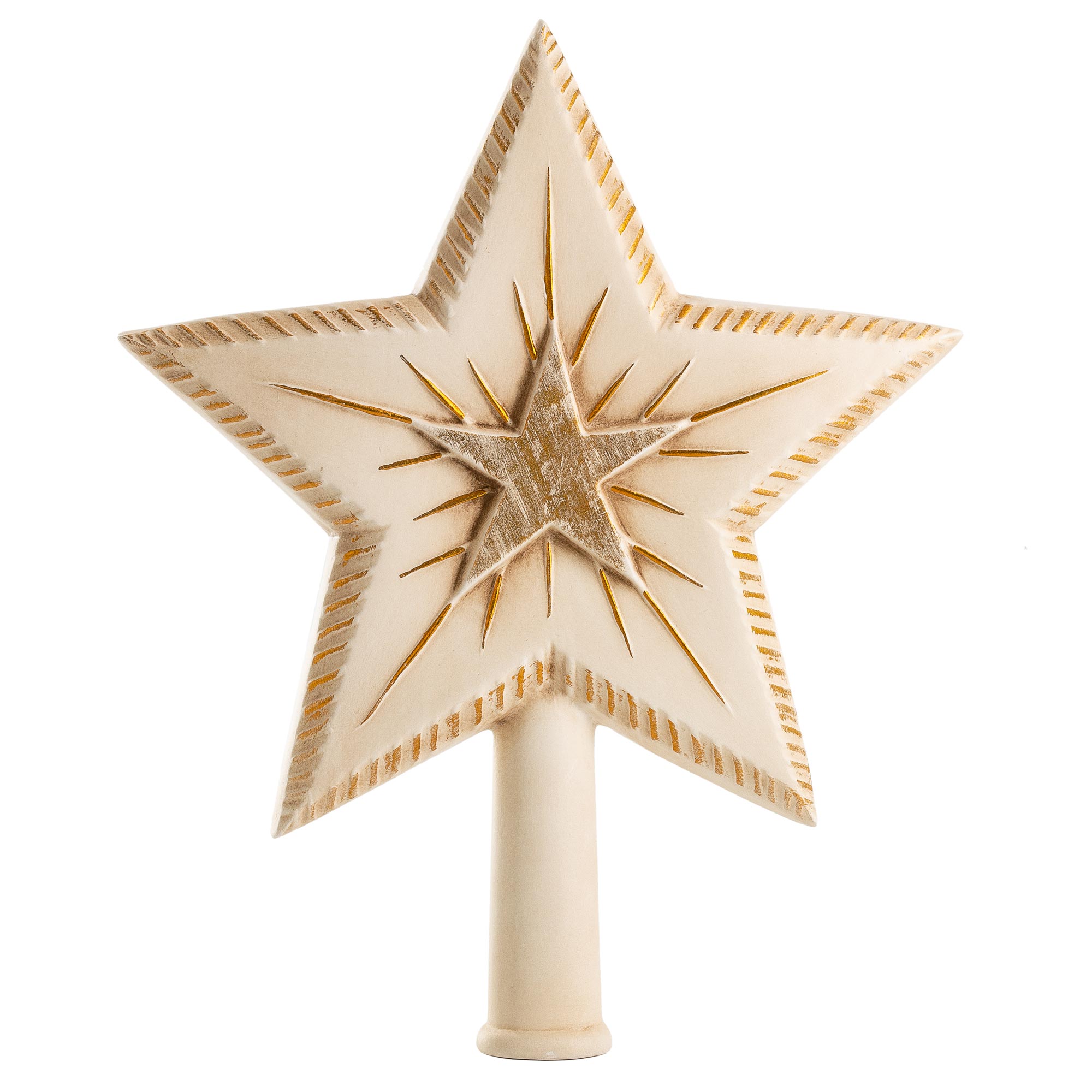 Christmas Tree Topper "Large Binary Star" (antique white)