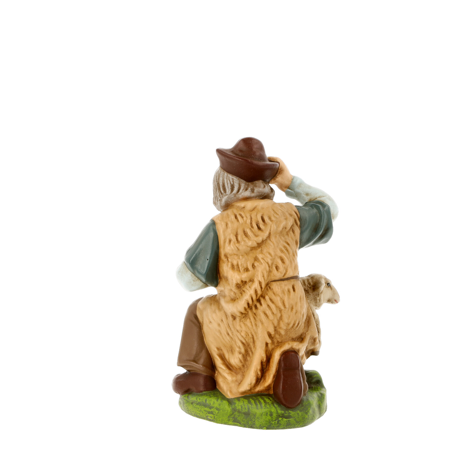 Kneeling shepherd with sheep - Marolin Nativity figure - made in Germany