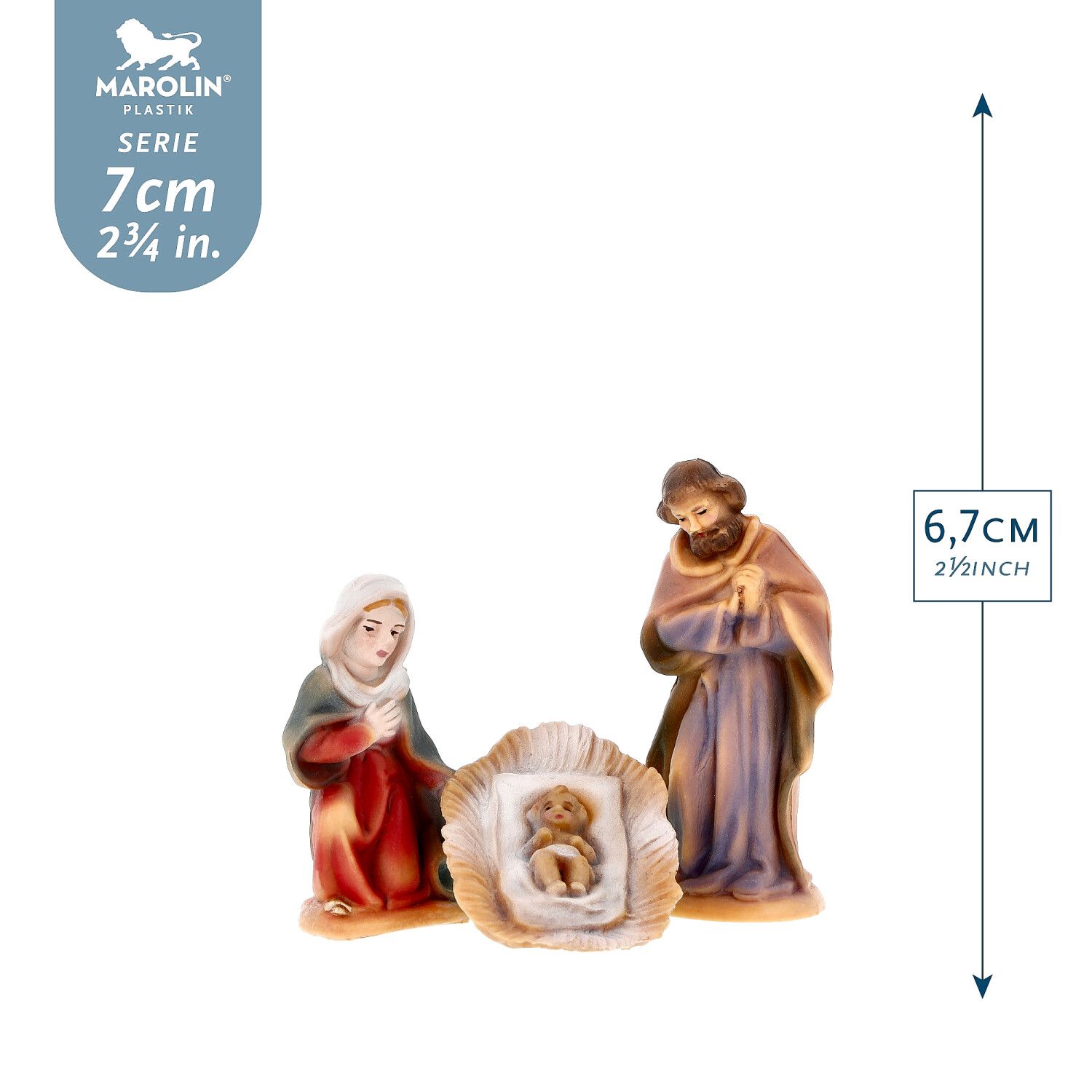 Holy Family - Marolin Plastik - Resin Nativity figure - made in Germany