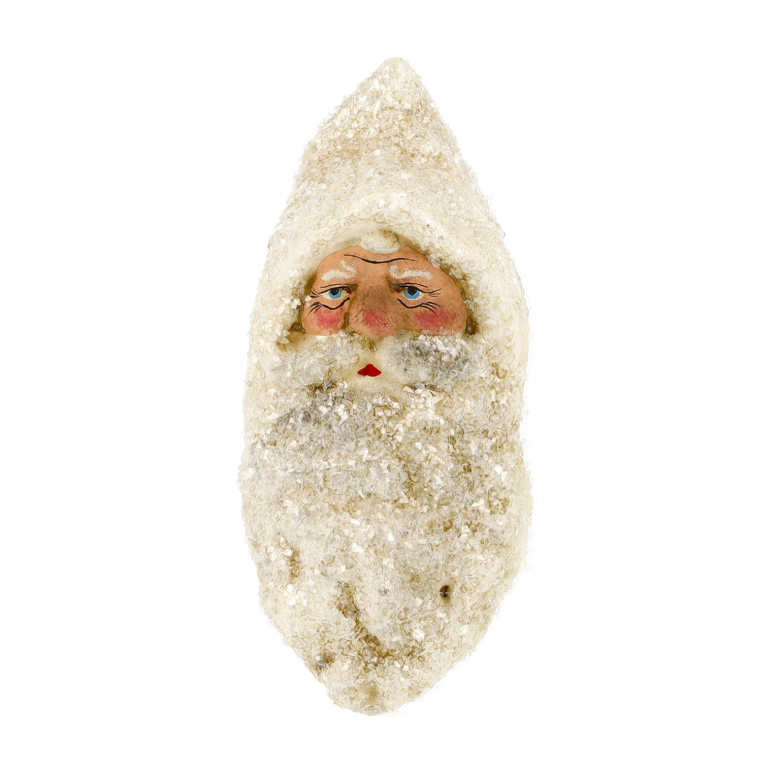 Großer Weihnachtsmannkopf mit Glitter, antikweiß | 7