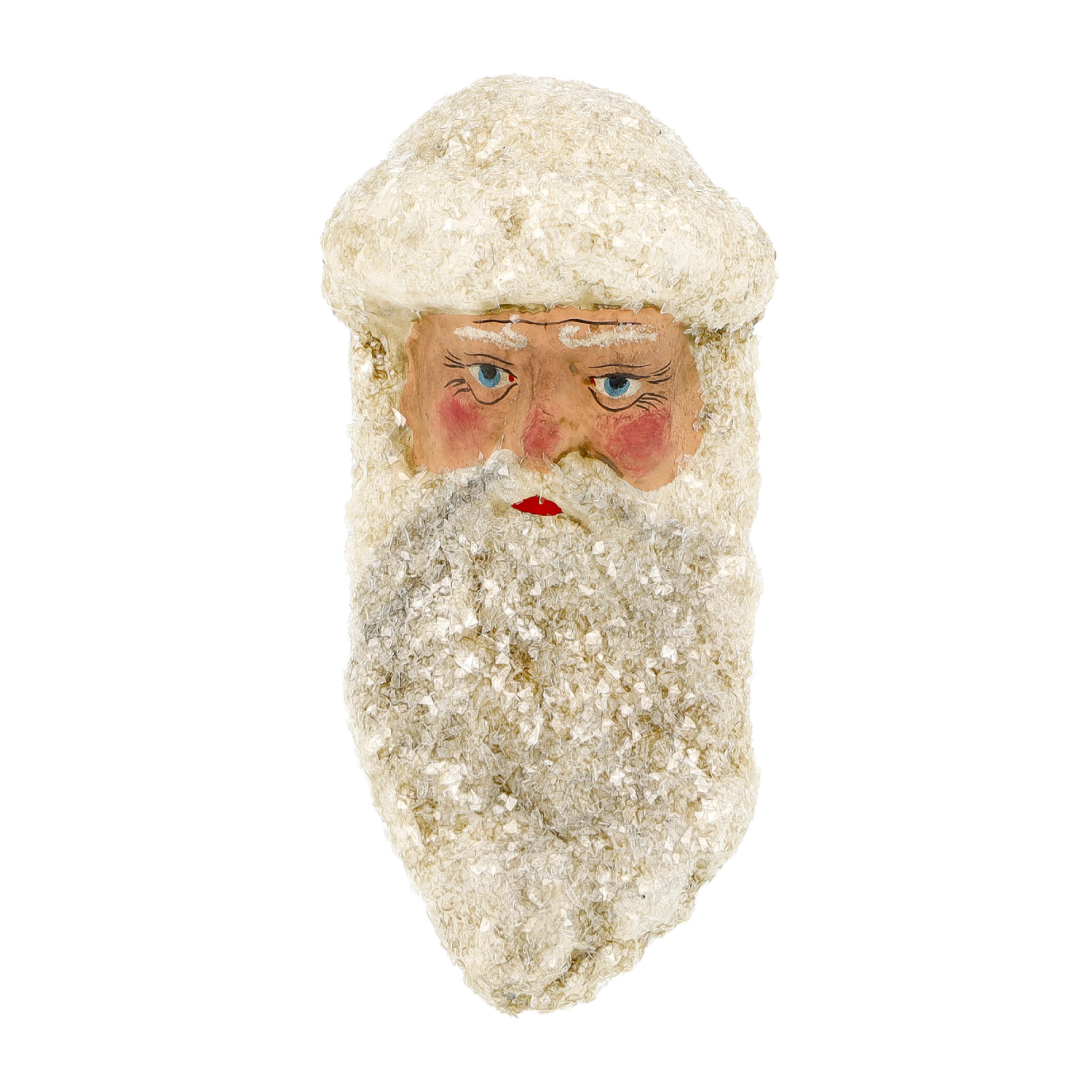 Großer Weihnachtsmannkopf mit Glitter, antikweiß | 8
