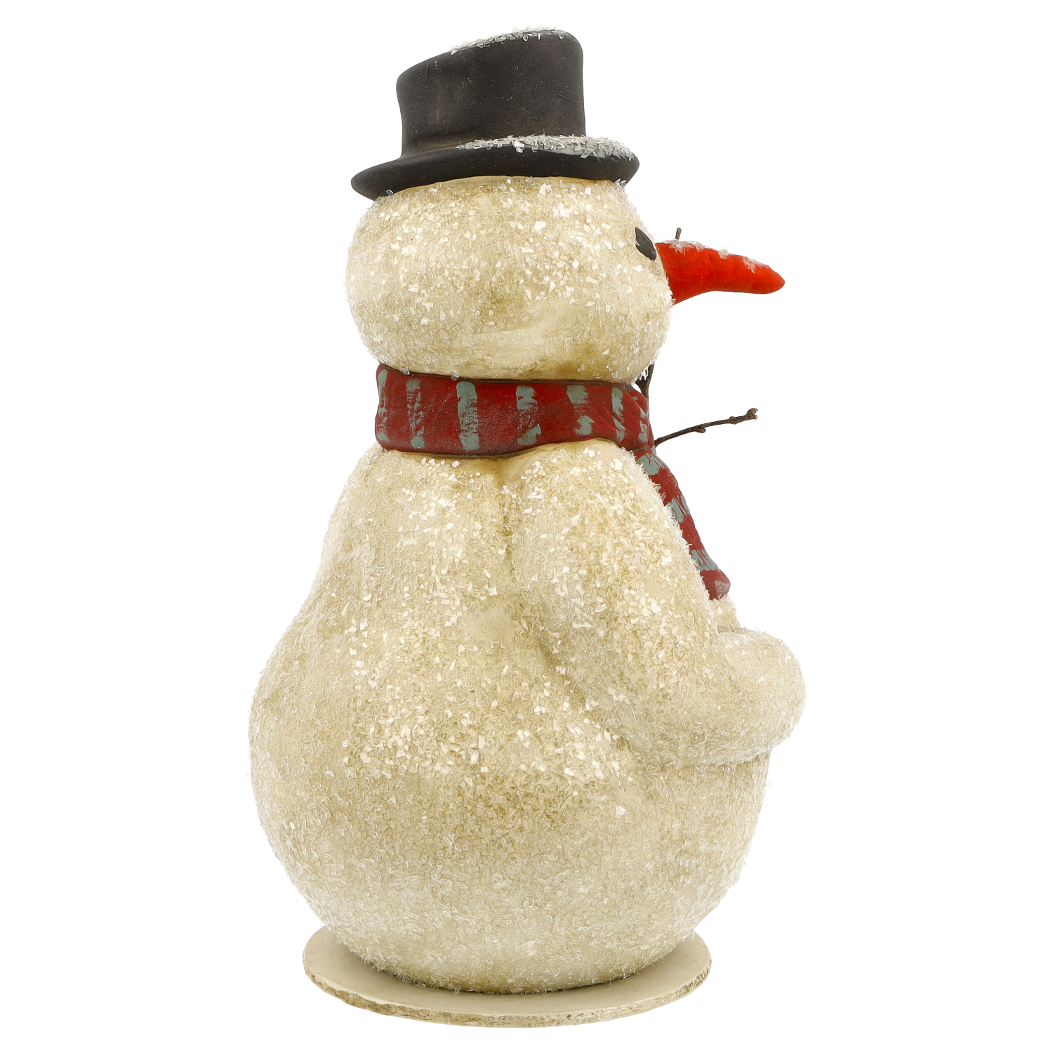 Deko-Schneemann mit rotem Schal und schwarzem Hut