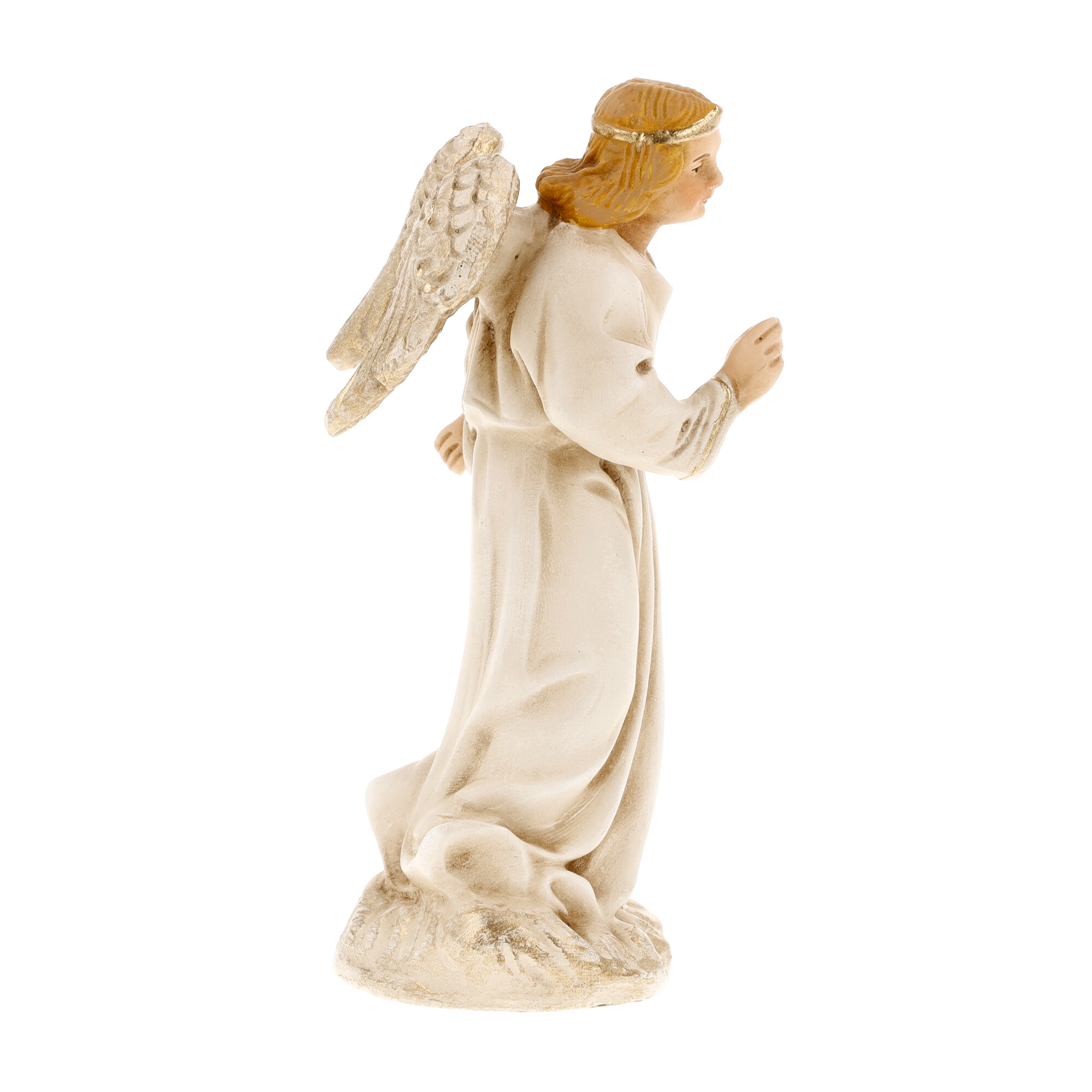 Verkündigungsengel in Antikweiß, zu 11cm Krippenfiguren - Original MAROLIN® - Engel für Ihre Weihnachtskrippe - Made in Germany