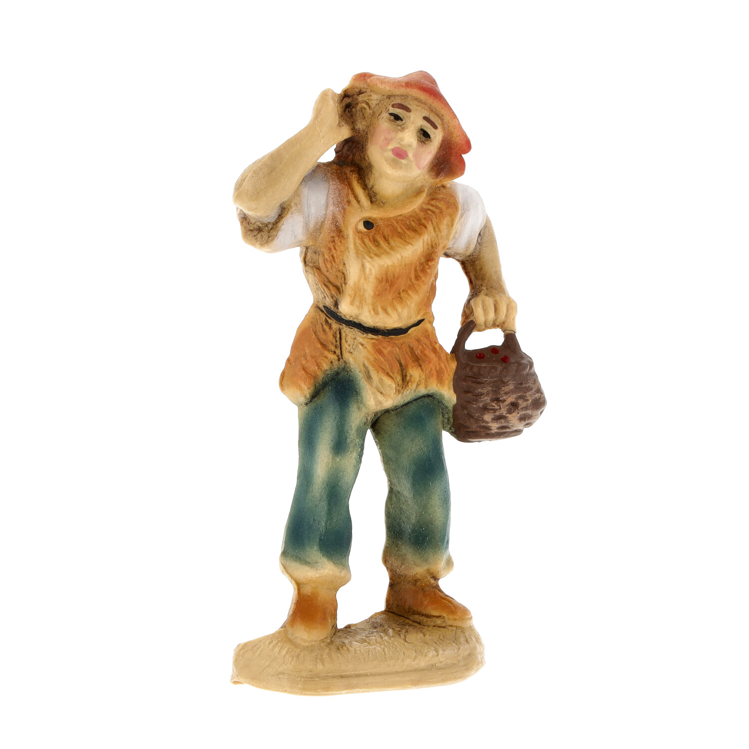 Shepherd with basket - Marolin Plastik - Resin Nativity figure - made in Germany