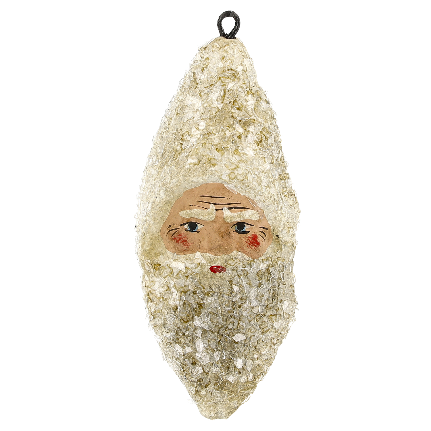 Weihnachtsanhänger mit Santa-Gesicht aus Glas