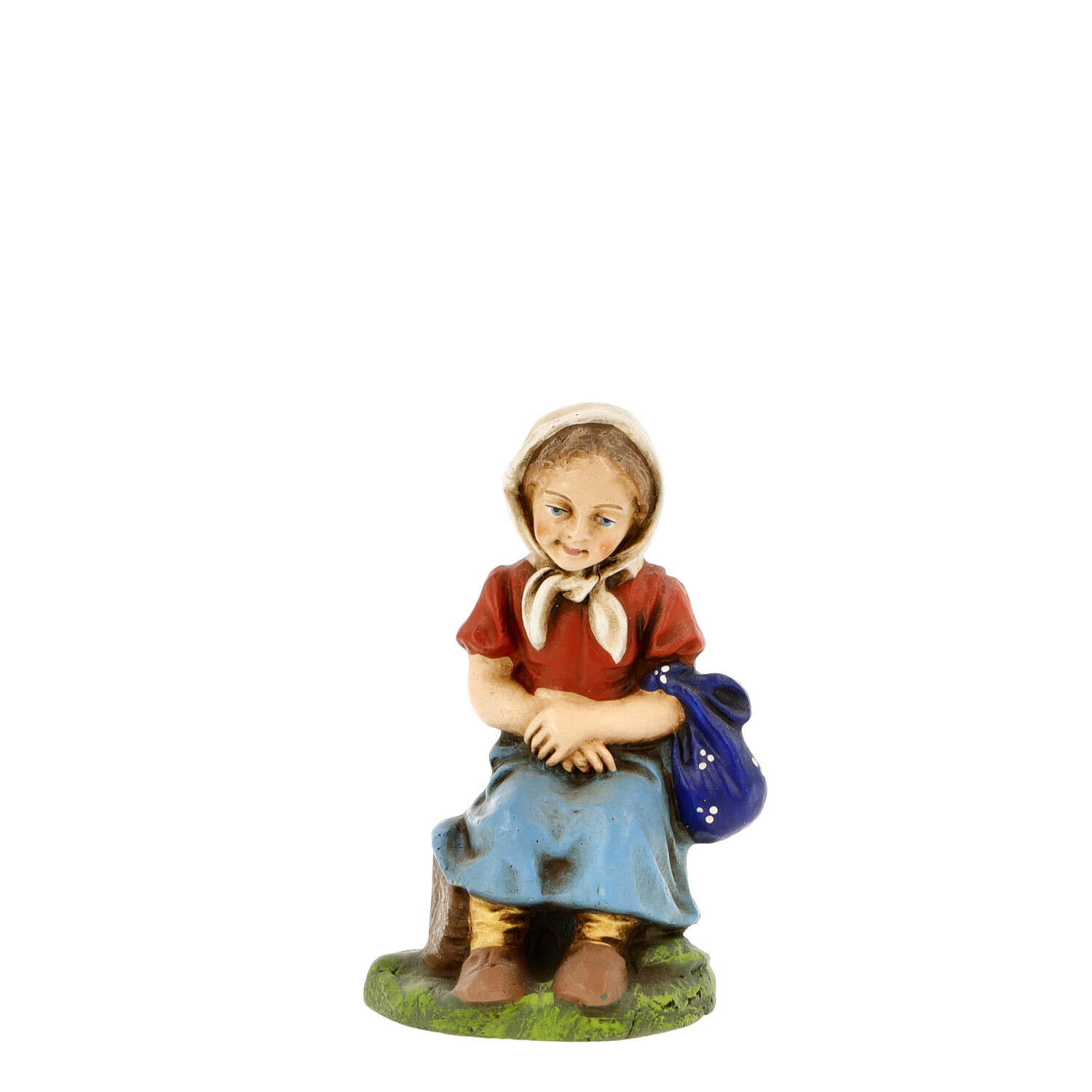 Sitting girl with bale - Marolin Krippenfigur - made in Germany