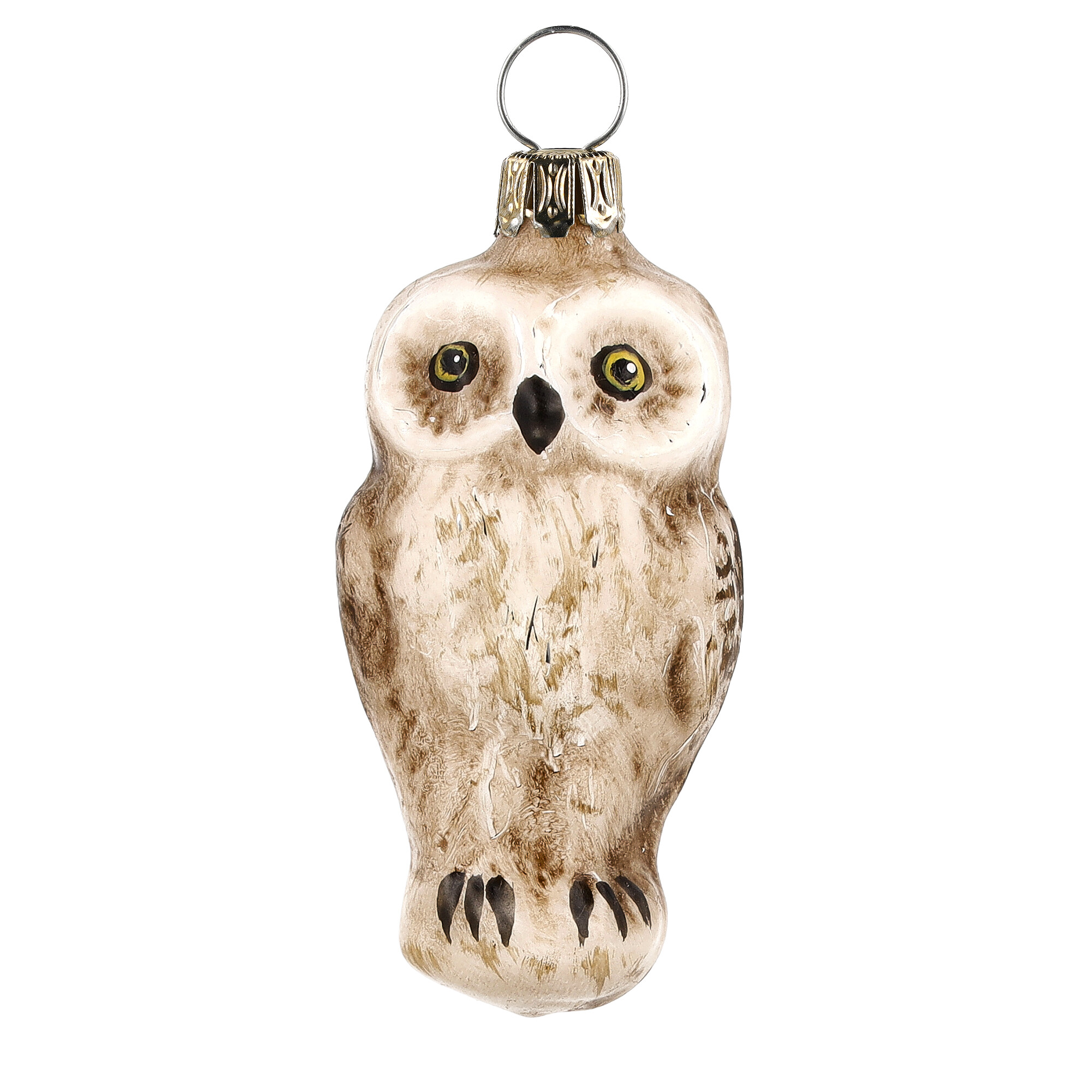 Retro Vintage style Christmas Glass Ornament - Little owl