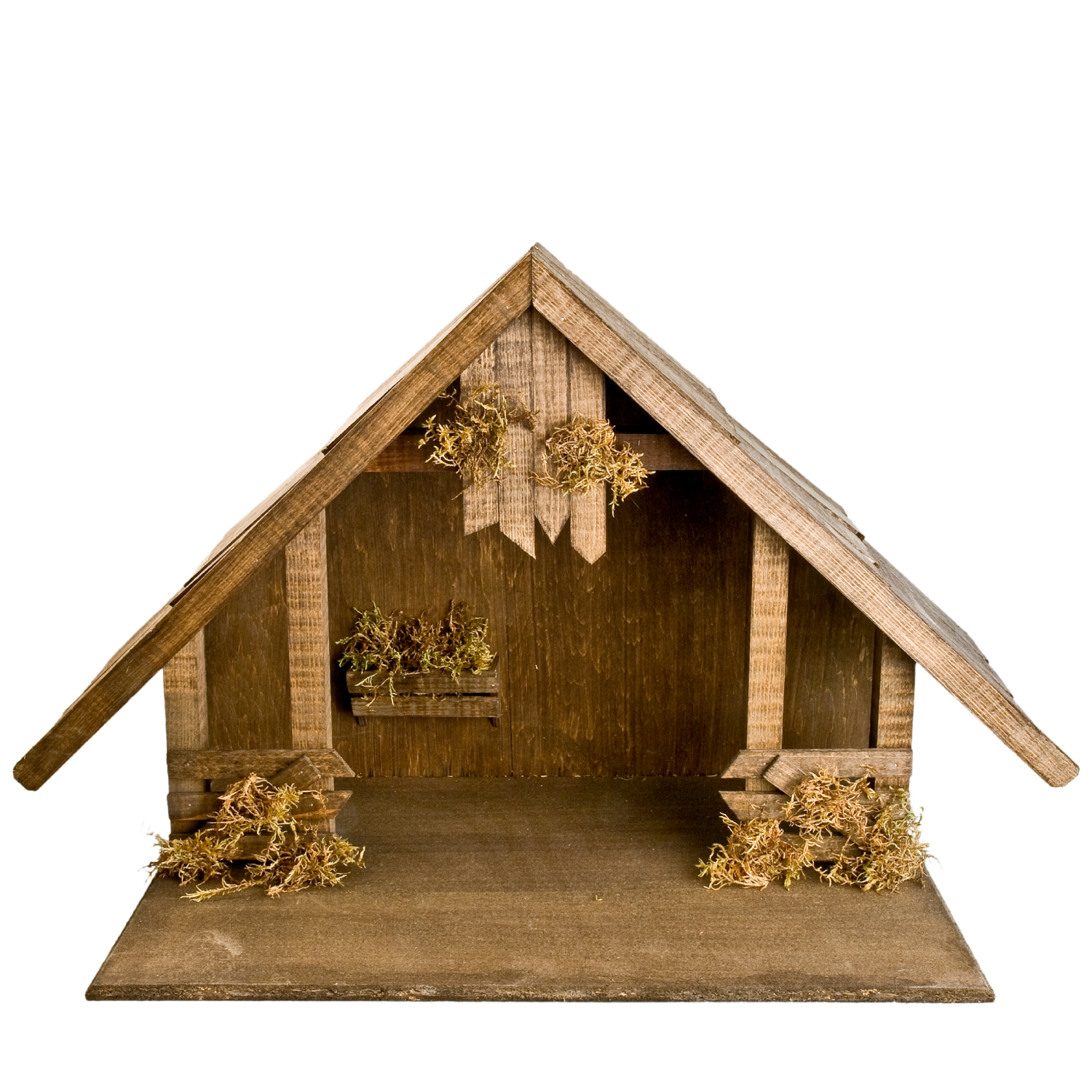 Wooden stable with gable roof, to 3.25-4 in. Figures