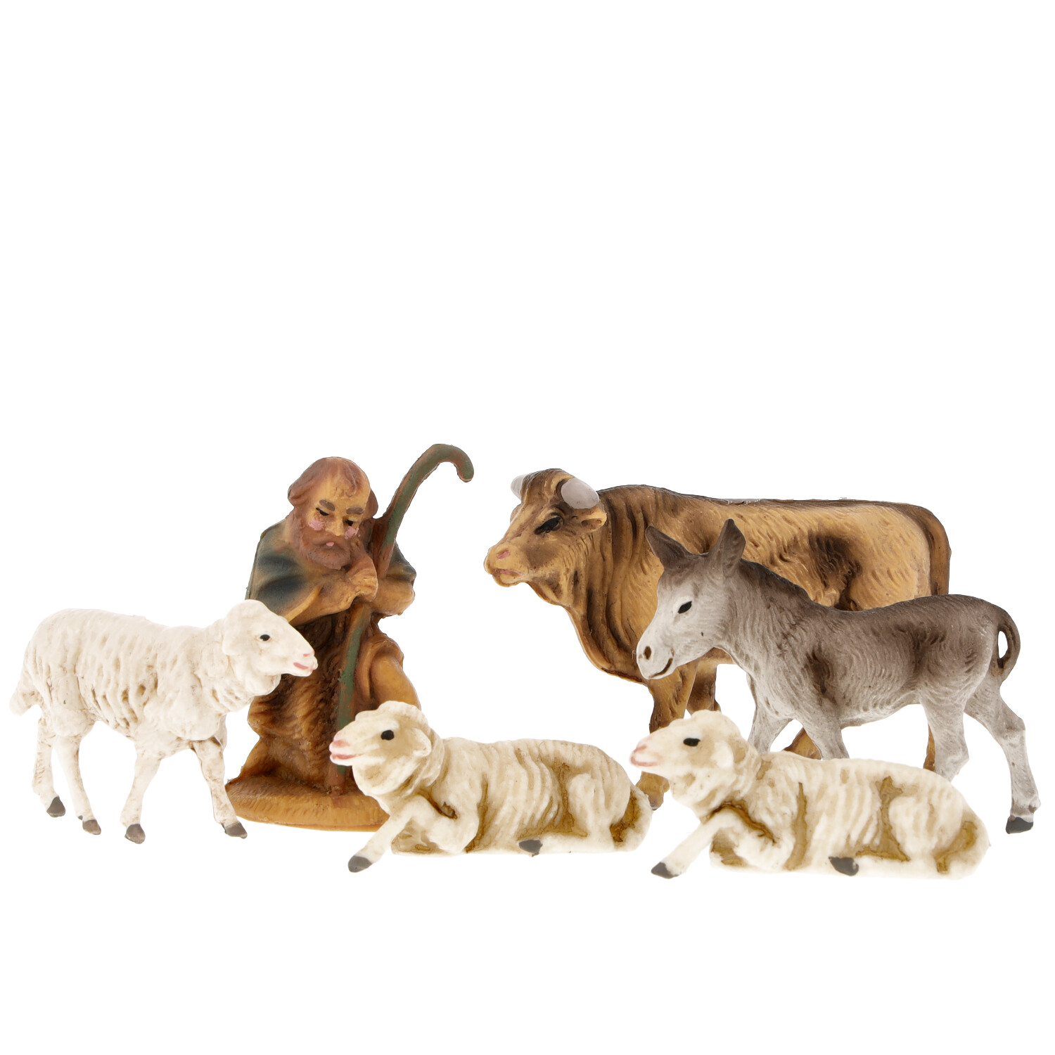 Shepherd with crib animals - Marolin Plastik - Resin Nativity figure - made in Germany