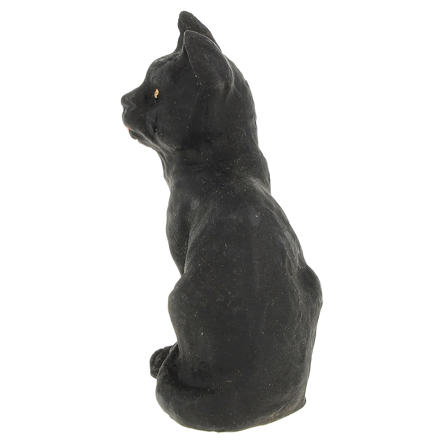Sitzende schwarze Katzenfigur als Dekoobjekt – detailreiche Statue, ideal für Wohnraum, Regal oder Geschenk