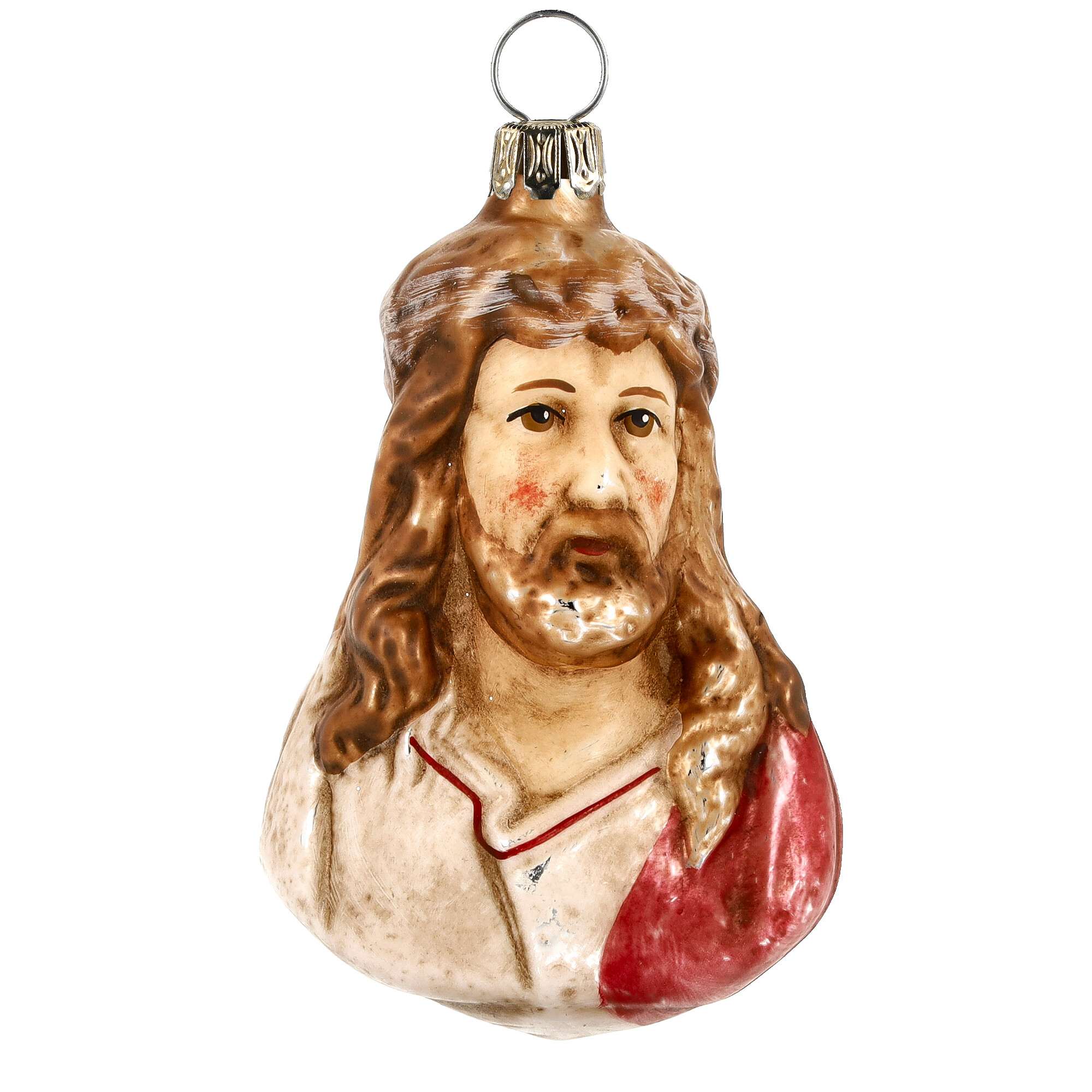 Retro Vintage style Christmas Glass Ornament - Jesus Christ
