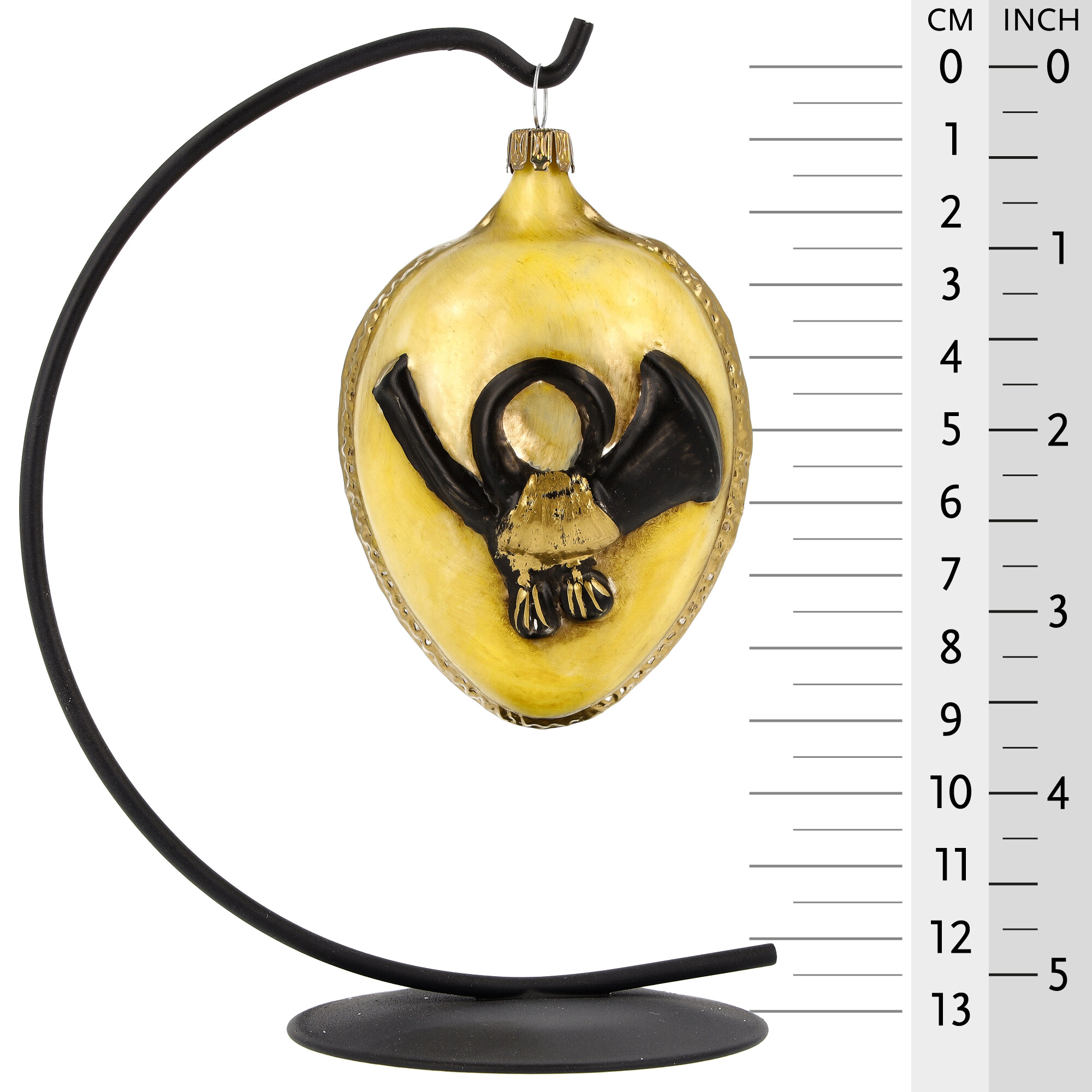 Retro Vintage style Christmas Glass Ornament - Post horn