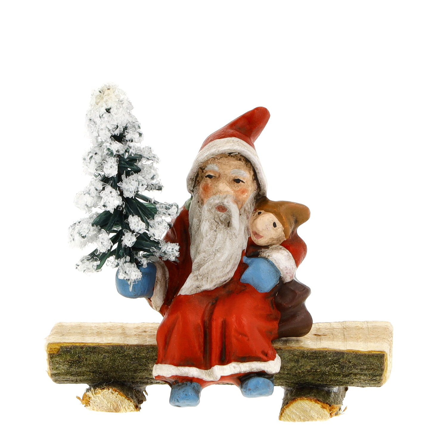 Miniature Santa on bench - Marolin - made in Germany
