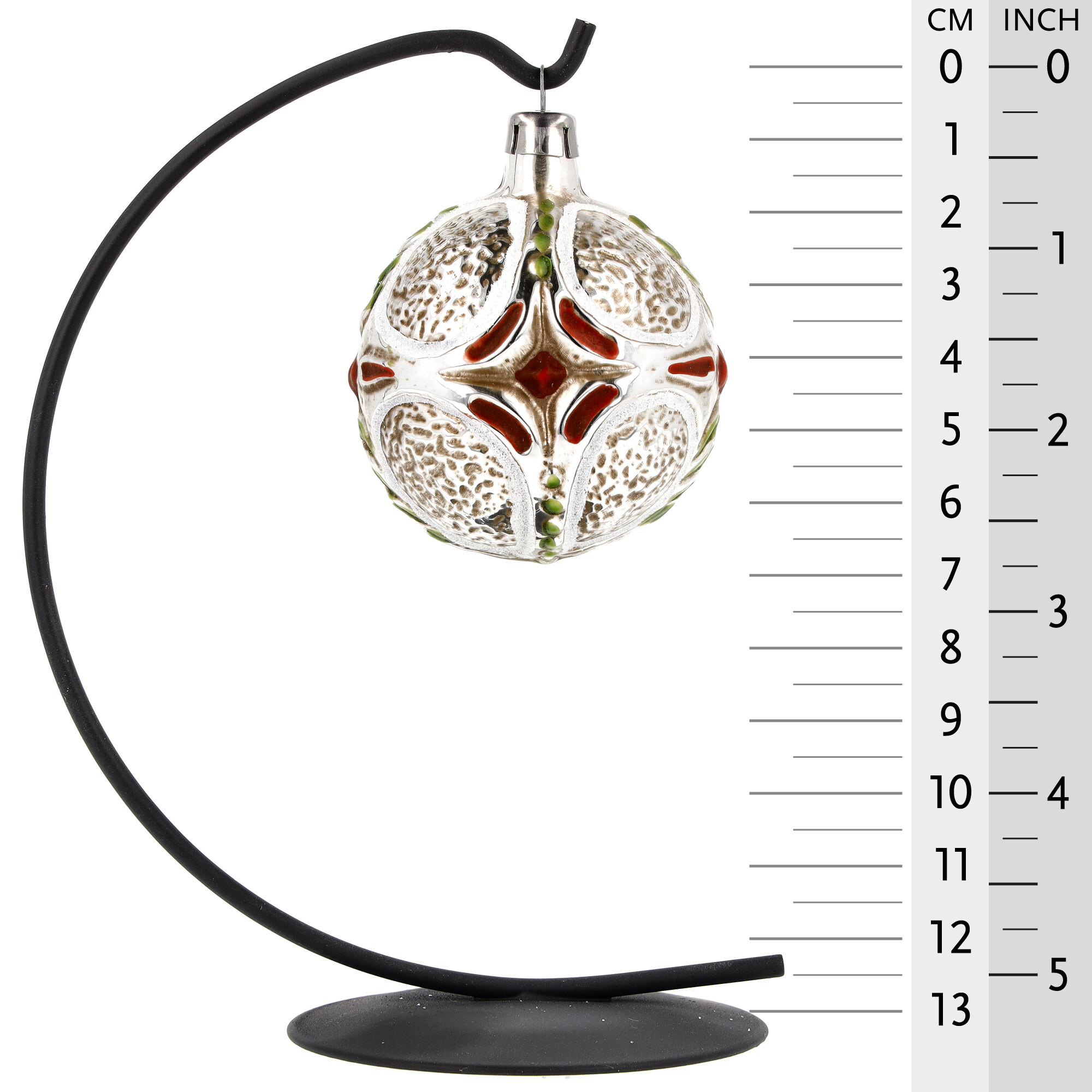 Retro Vintage style Christmas Glass Ornament - Ball with cross symbols