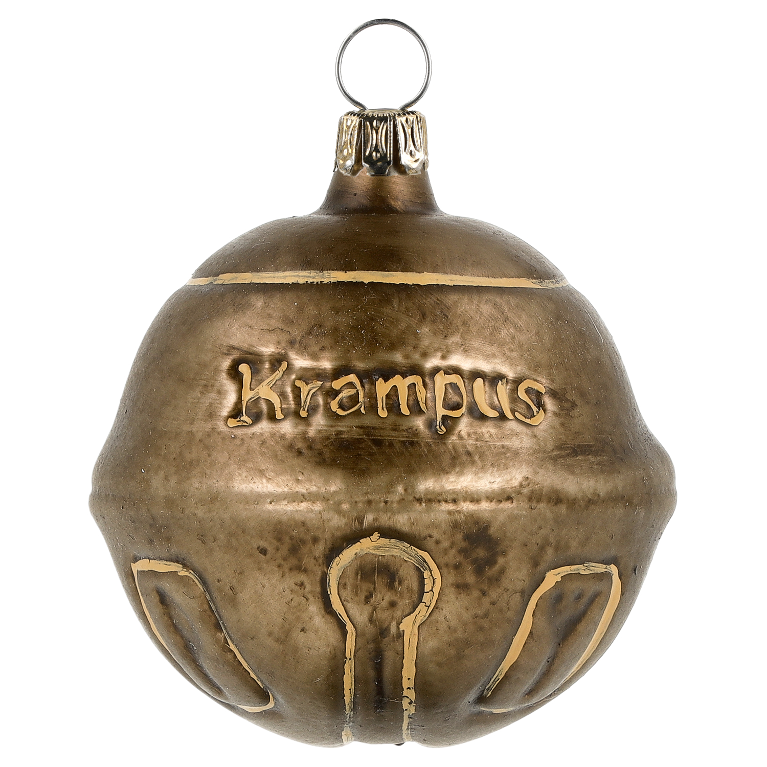 Bronzene Krampus-Glocke als Weihnachtsanhänger